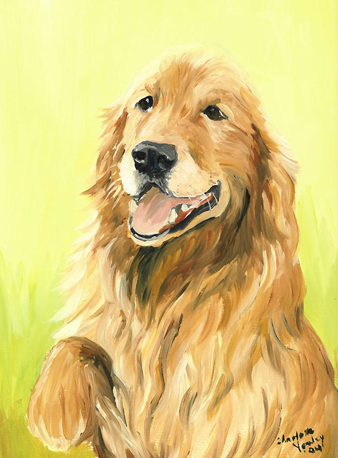 Golden Retriever Painting by Charlotte Yealey