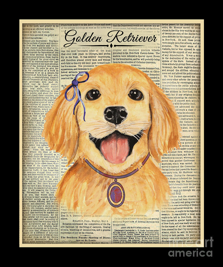Golden Retriever-JP3873 Painting by Jean Plout