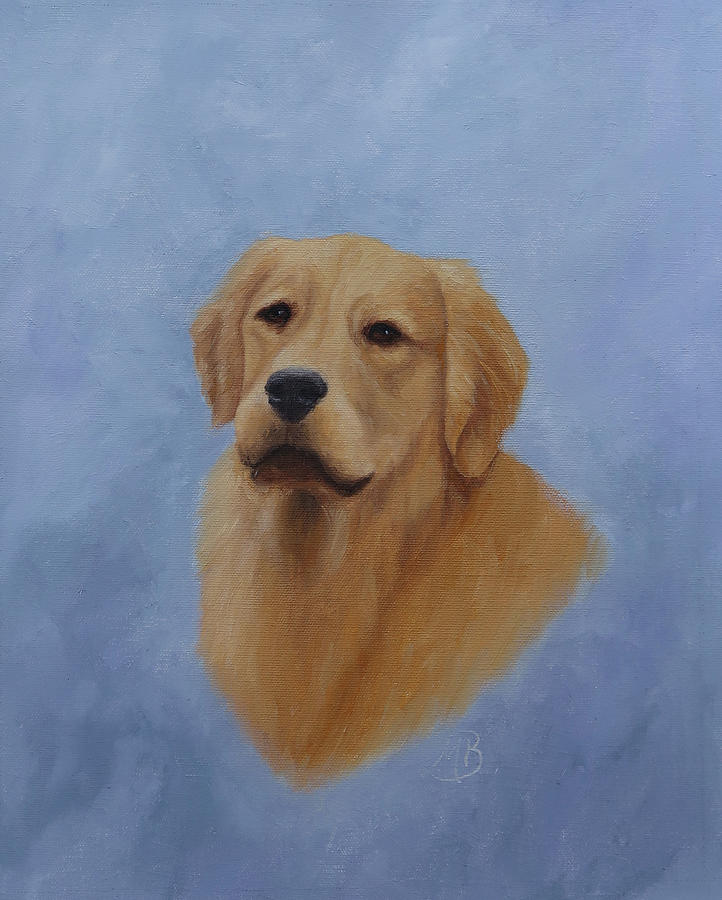 Golden Retriever Portrait Painting by Monica Burnette