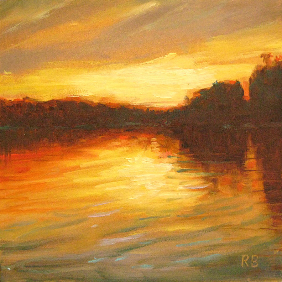 Sunset Painting - Golden by Robie Benve