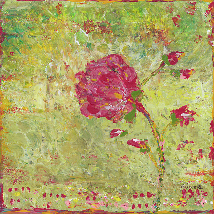 Flowers Still Life Painting - Golden Rose by Adonna Ebrahimi