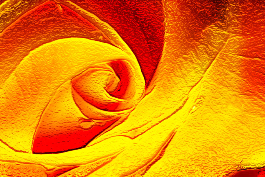 Golden Rose Digital Art by Frances Miller