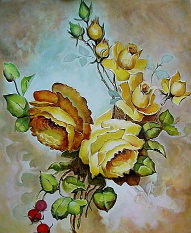 Golden Roses Painting by Jelke Van Beekveld - Fine Art America