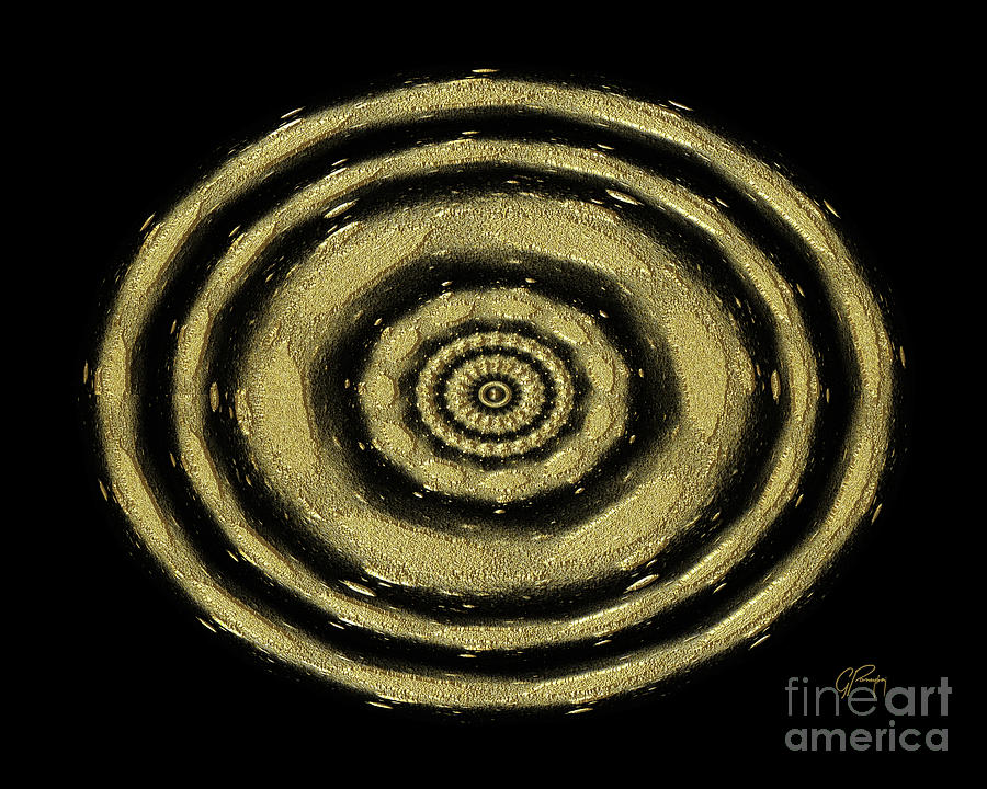 Golden Rotating Circles  Digital Art by Gabriele Pomykaj