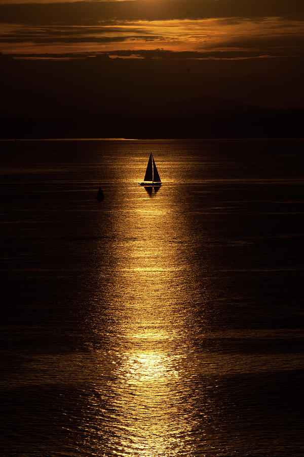 Golden Sail Photograph by Roger Mullenhour