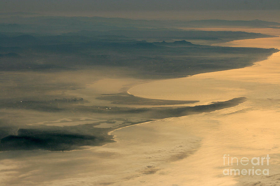 Golden San Diego from the Air in the Poetry of being high up in the air Photograph by Wernher Krutein