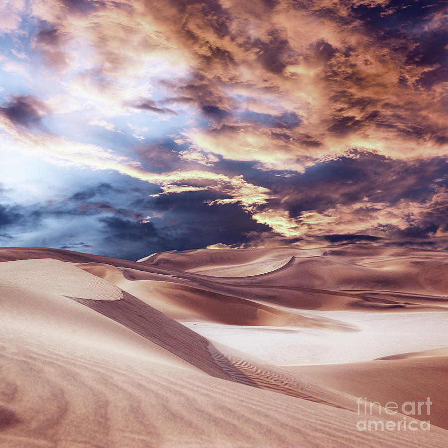 Golden Sand And Clouds Digital Art by Phil Perkins