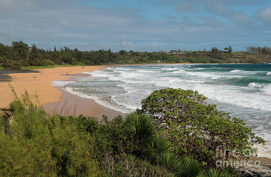 Golden Sand Beach on Kauai Island Hawaii Photograph by Ralf Broskvar ...