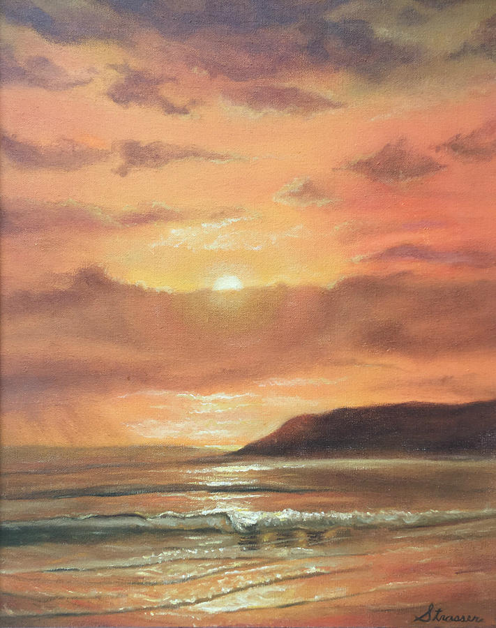 Golden Shoreline Painting by Frank Strasser