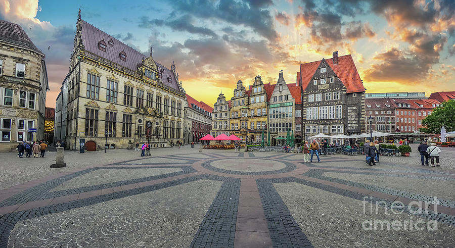 Golden Skies of Bremen Photograph by JR Photography