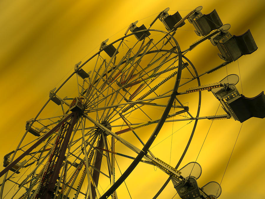 Golden Sky Ferris Wheel Photograph by Lori Seaman