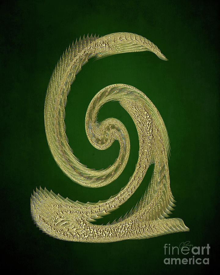 Golden Snake Abstract Digital Art by Gabriele Pomykaj