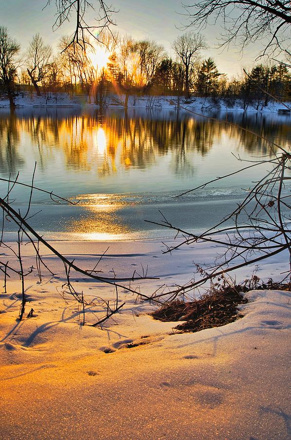 Sunset Photograph - Golden snow by Robert Pearson