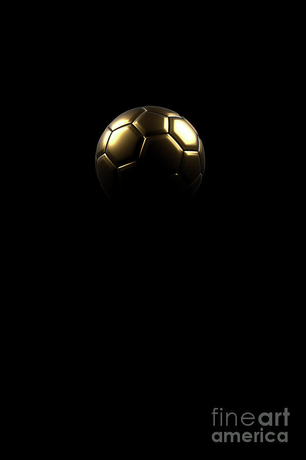 Golden soccer ball on a black background Digital Art by Andreas Berheide -  Fine Art America