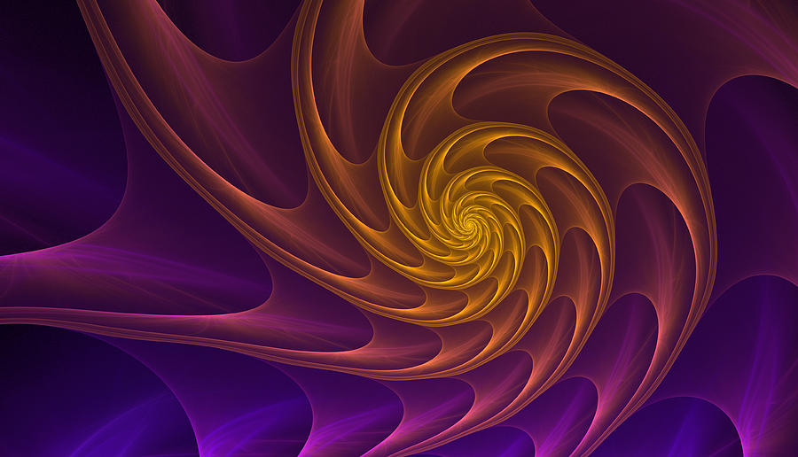 Shell Digital Art - Golden Spiral by Anna Bliokh