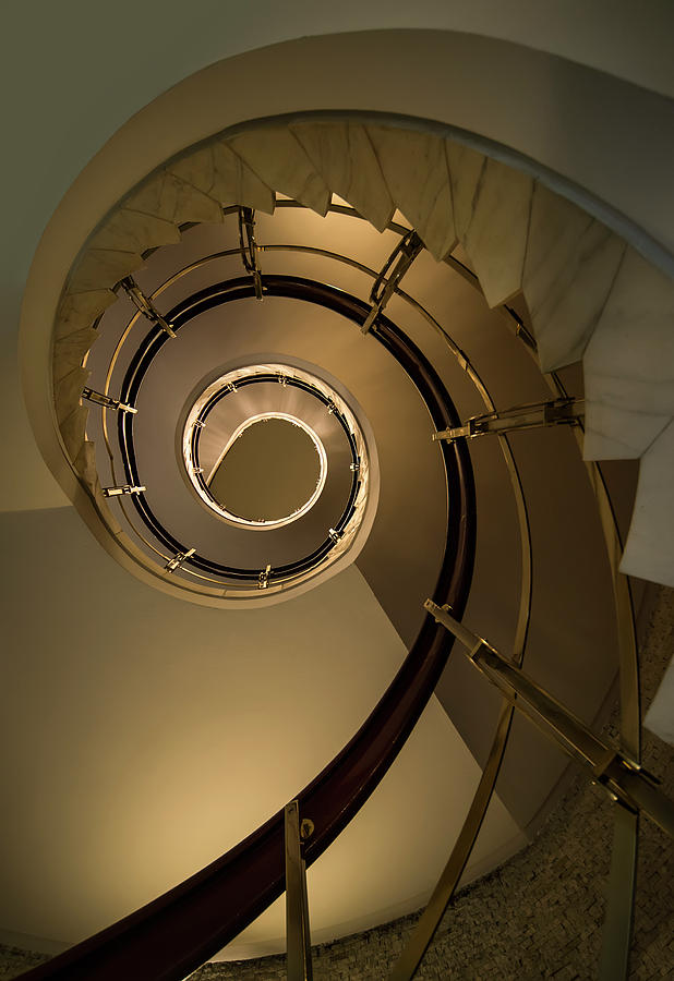 Golden spiral staircase Photograph by Jaroslaw Blaminsky