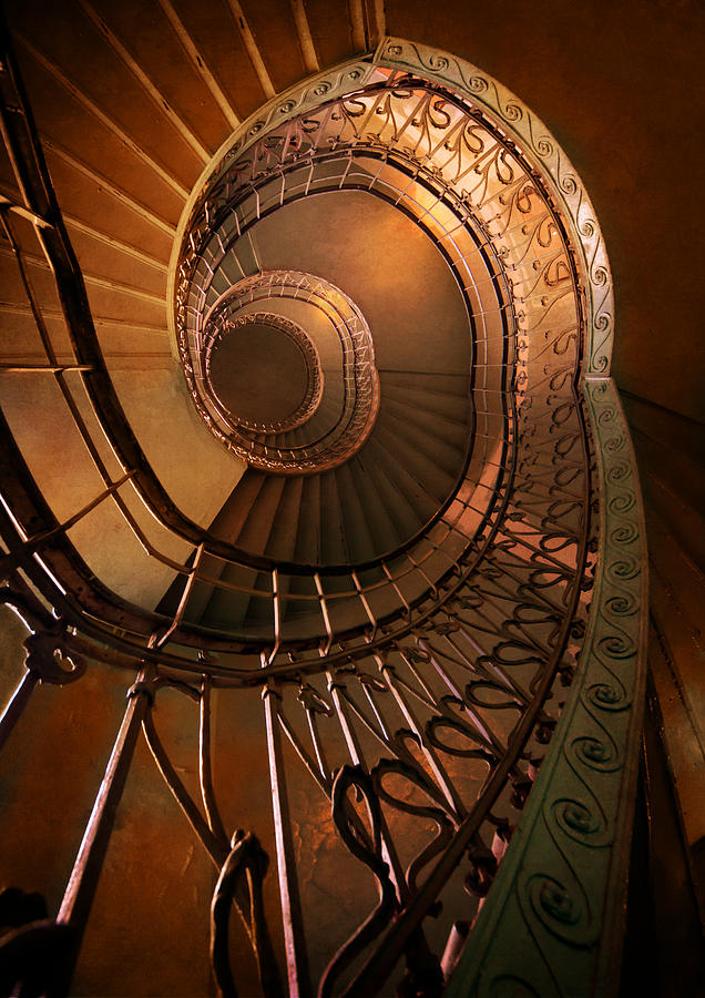 Golden spiral stairs Photograph by Jaroslaw Blaminsky