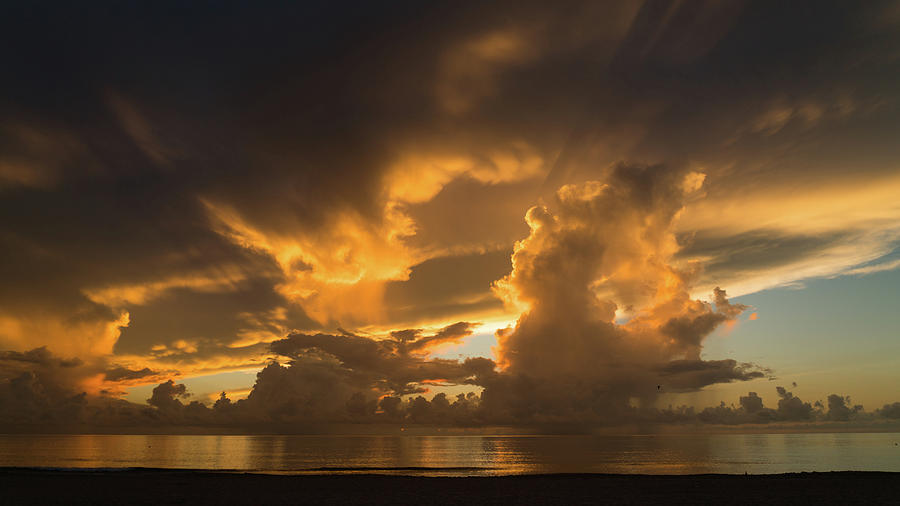Golden Storm Sunrise Delray Beach Florida Photograph by Lawrence S Richardson Jr