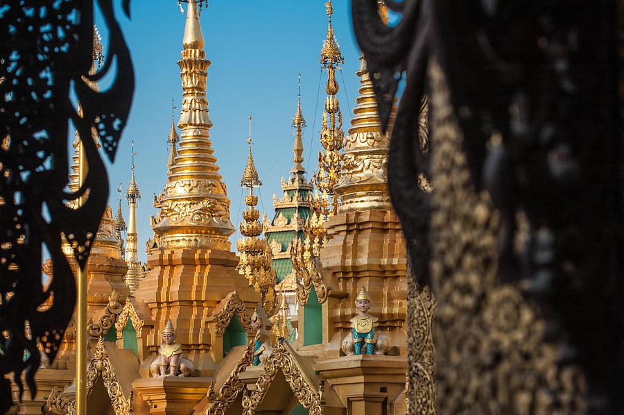 Golden Stupas Yangon Myanmar Photograph by Judith Barath