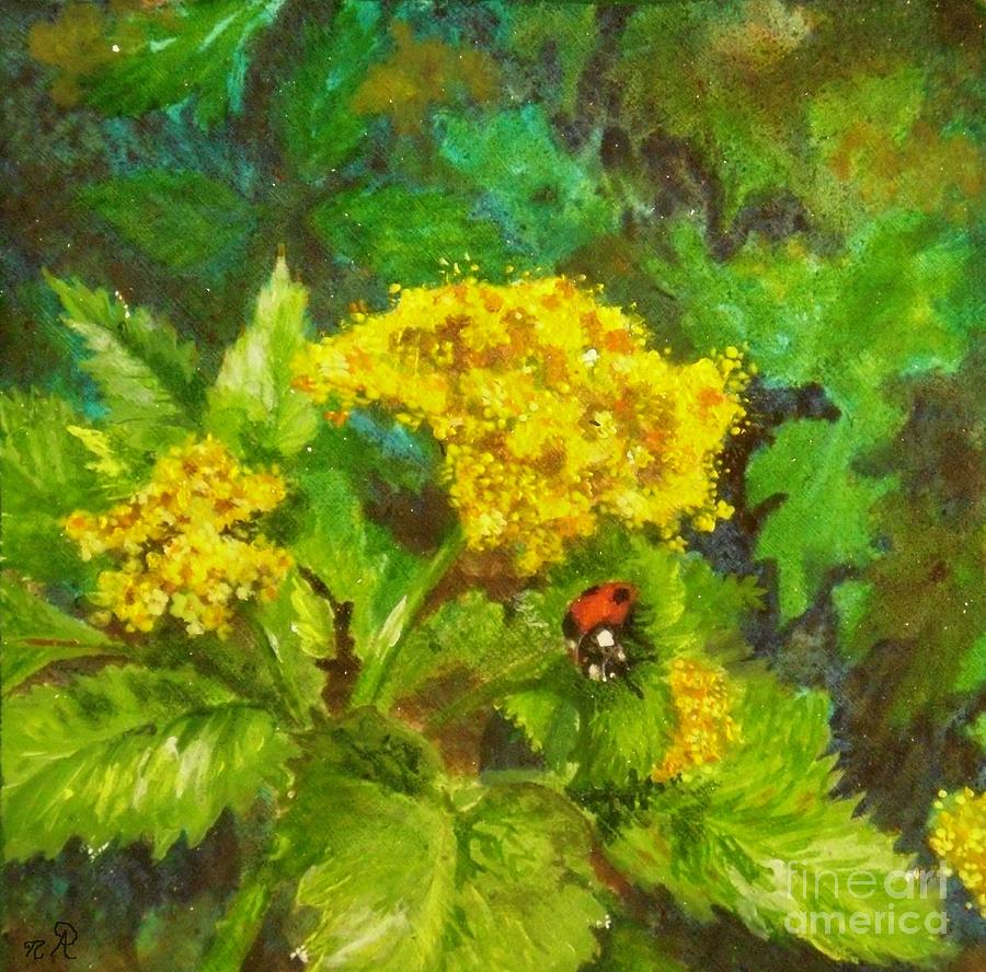 Golden Summer Blooms Painting by Nicole Angell