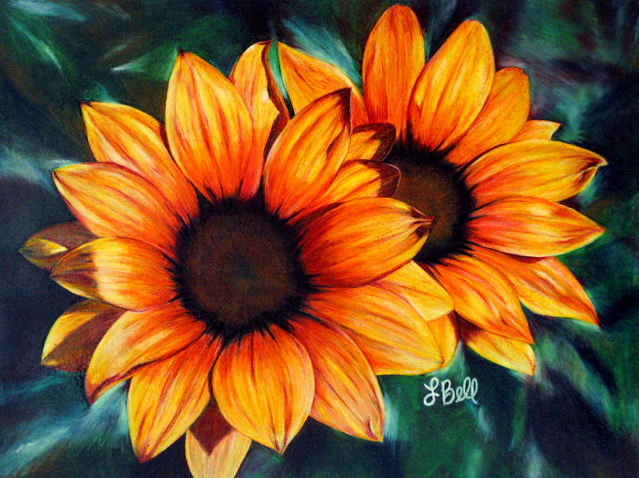 Sunflower Painting - Golden Sun by Laura Bell