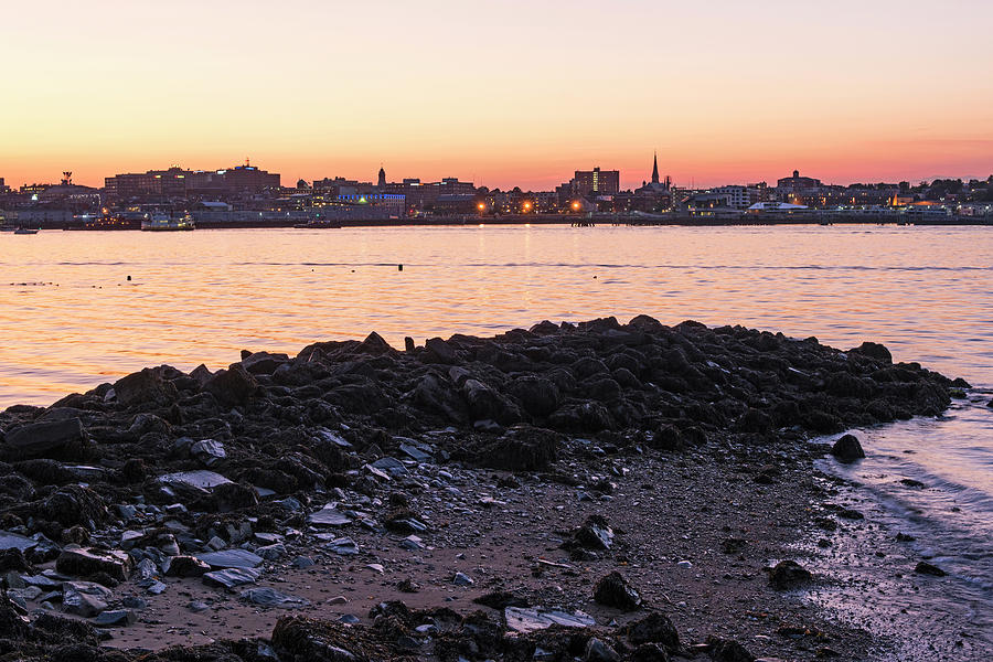 Golden Sunset in Portland Maine Photograph by Toby McGuire