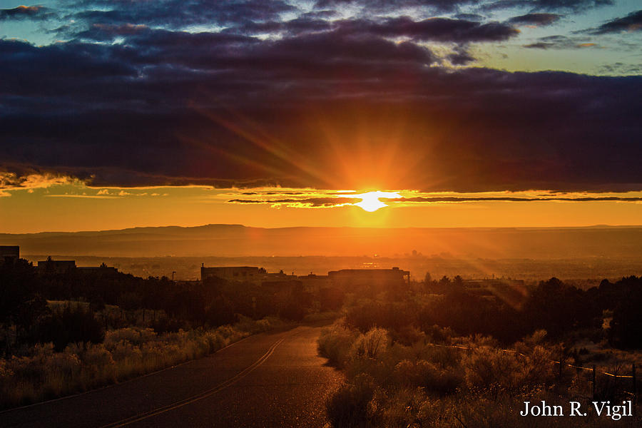 Sunset Photograph - Golden Sunset by John Vigil
