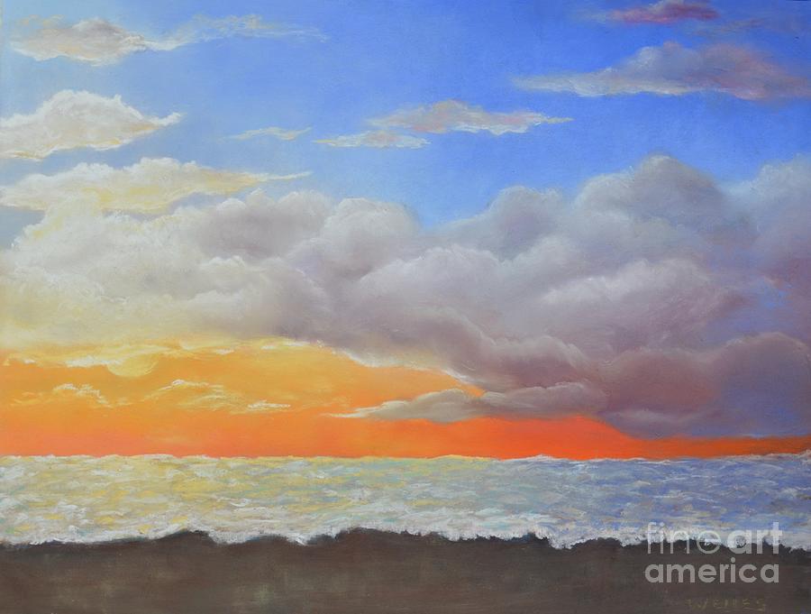 Sunset Painting - Golden Sunset by Michelle Welles