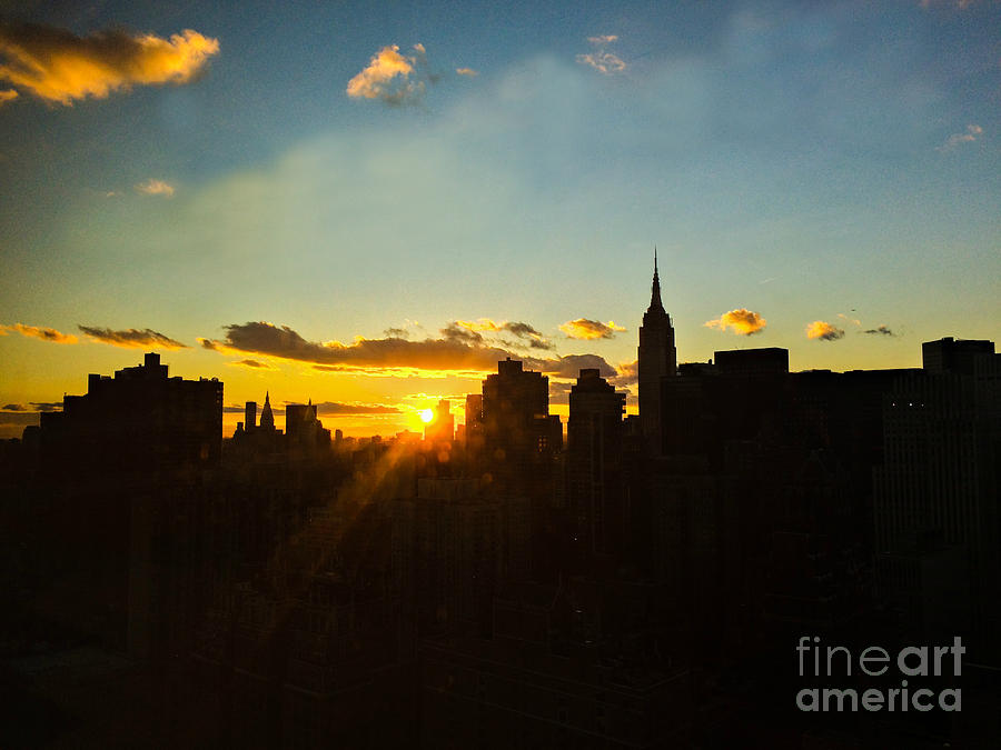 Golden Sunset - New York Photograph by Miriam Danar