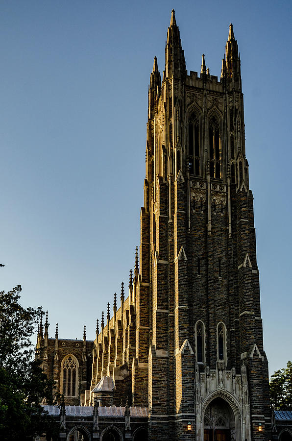 Fall Photograph - Golden Sunset on the Duke Chapel by Anthony Doudt