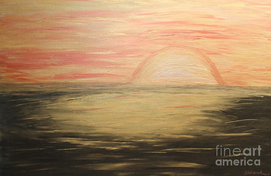 Golden Sunset Painting by Rachel Hannah