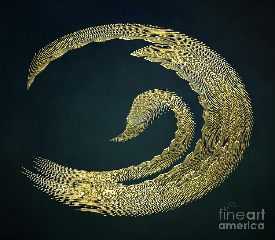 Golden Swan Abstract Digital Art by Gabriele Pomykaj