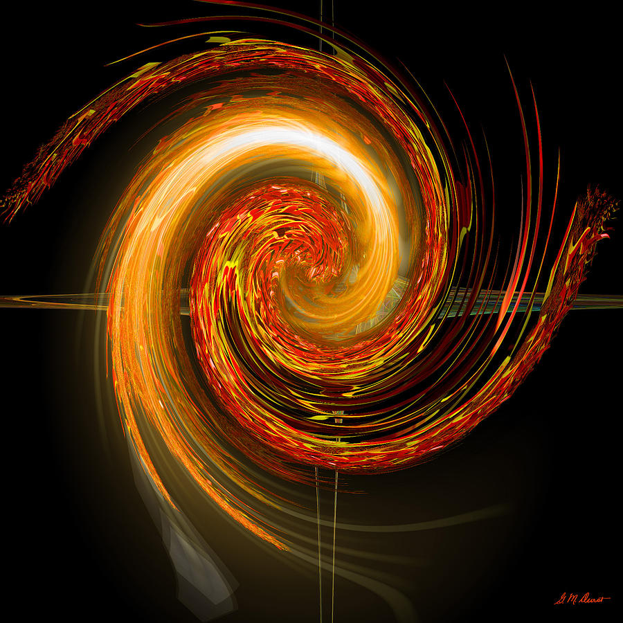 Eastern Digital Art - Golden Swirl by Michael Durst