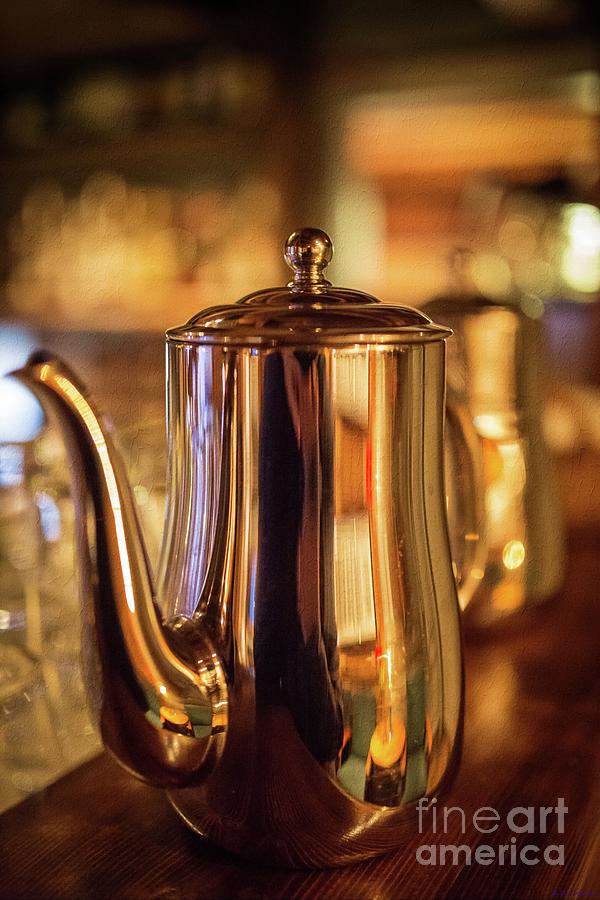 Teapot Photograph - Golden Tea-Time by Eva Lechner