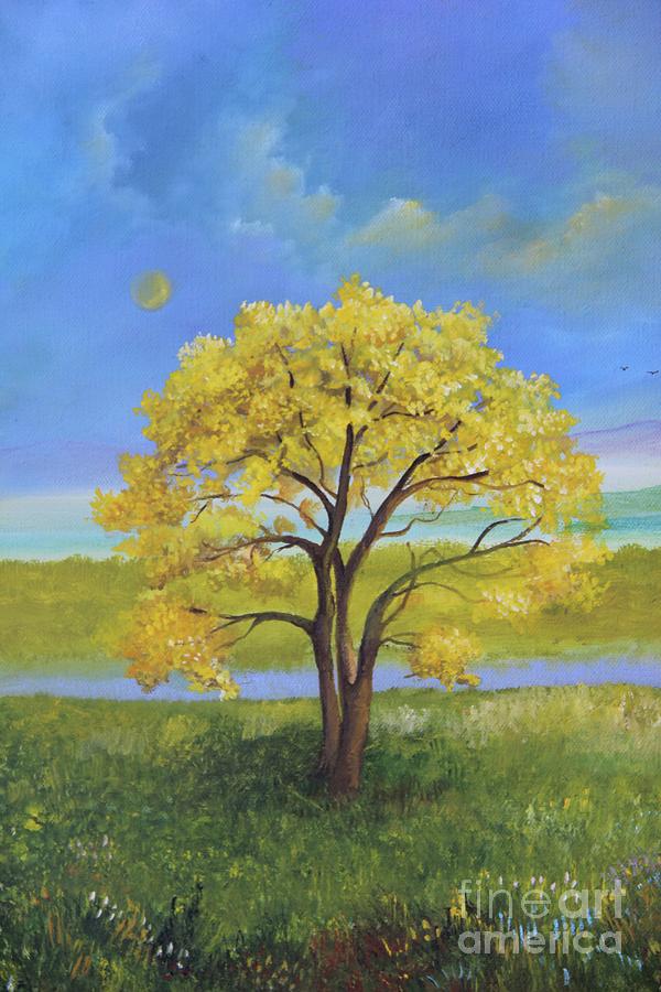 Golden Tree Painting by Alicia Maury