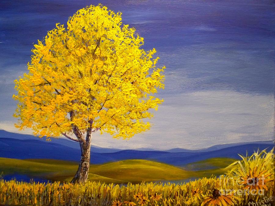 Golden Tree Painting by Christine Swanson - Pixels