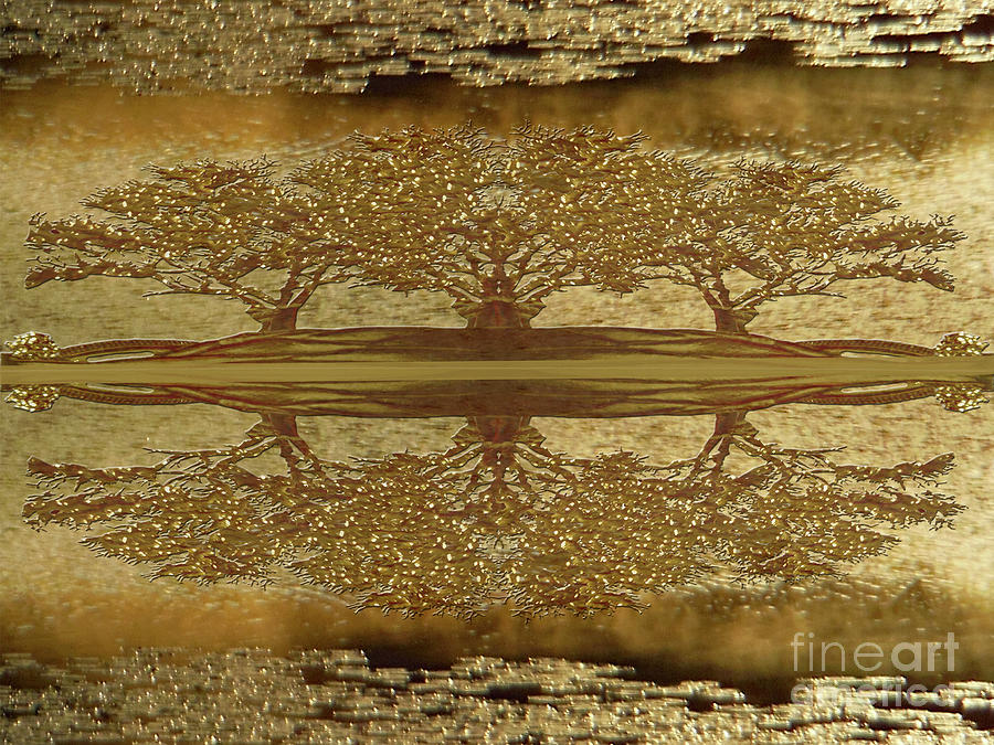 Golden Trees Reflection Photograph by Rockin Docks Deluxephotos