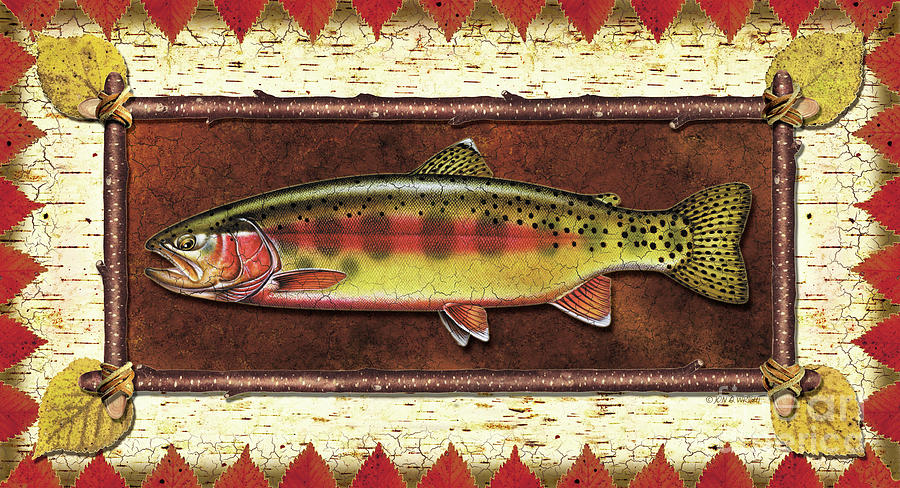 Bass Painting - Golden Trout Lodge by Jon Wright