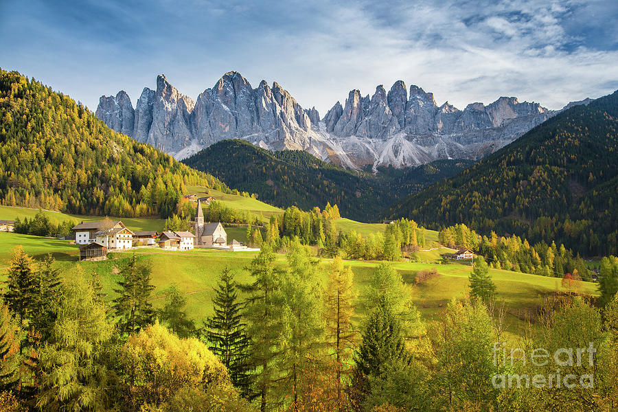 Golden Val di Funes Photograph by JR Photography