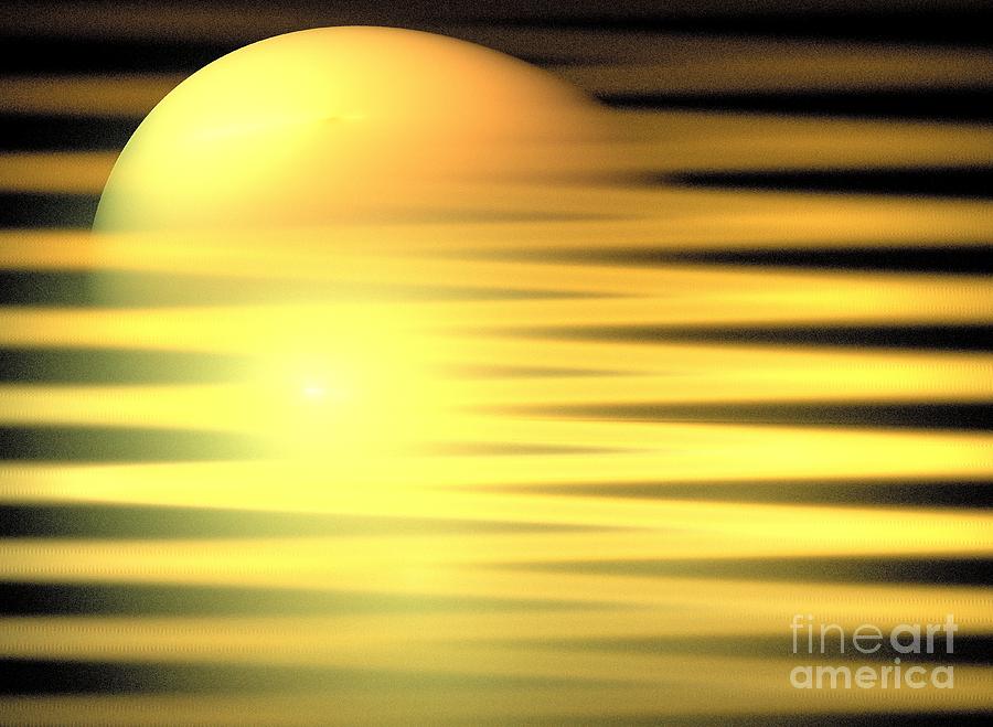Abstract Digital Art - Golden Warm Sunset by Kim Sy Ok