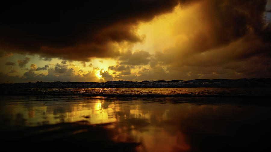 Golden Watercolor Sunrise Delray Beach Florida Photograph by Lawrence S Richardson Jr