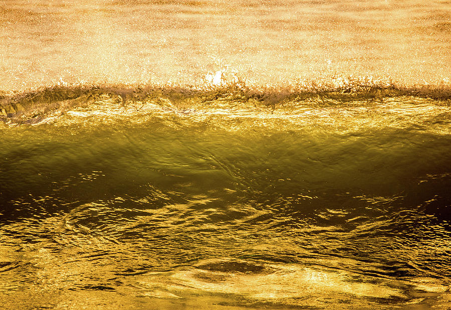 Golden Wave Break Photograph by JoAnn Silva