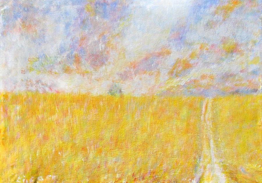 Golden Wheat Field Painting by Glenda Crigger