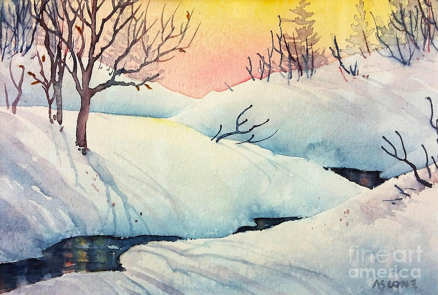 Golden Winter II Painting by Teresa Ascone