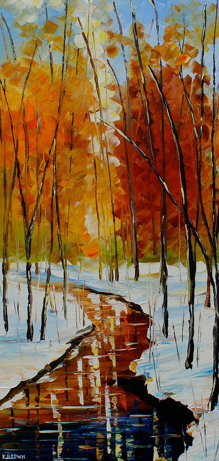Golden Winter Painting by Kevin Brown