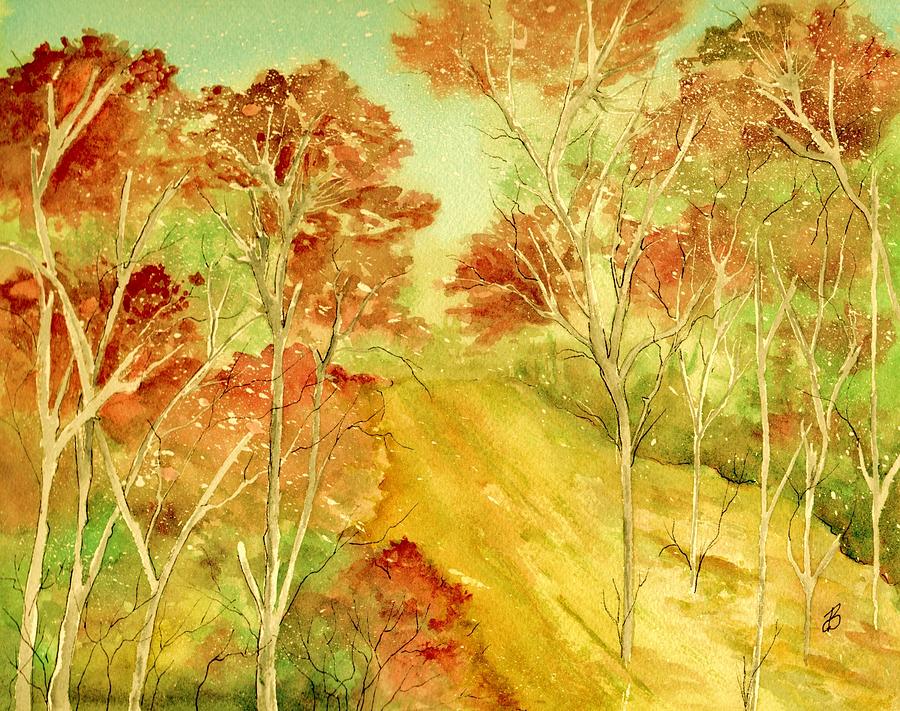 Golden Woods Painting by Brenda Owen
