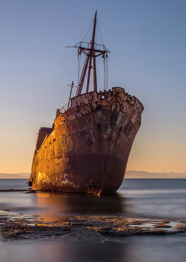 Beach Photograph - Golden Wreck by Jaroslaw Blaminsky