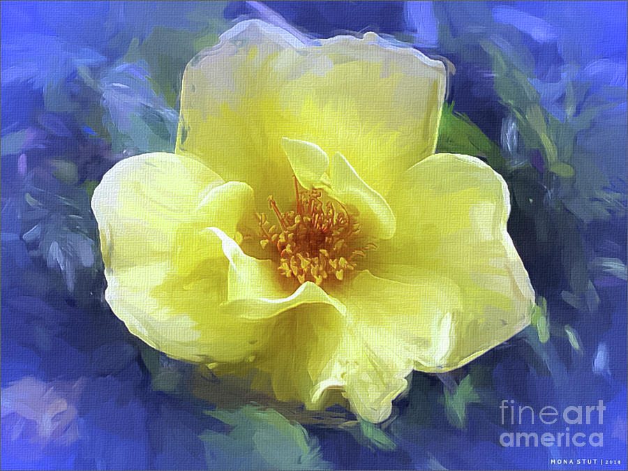Golden Yellow Rose Digital Art by Mona Stut