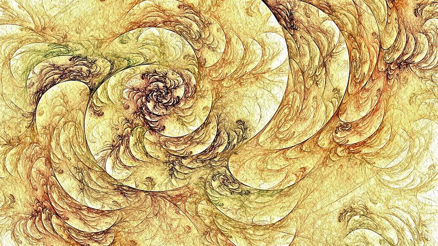 Goldenrod Floral Spiral Digital Art by Doug Morgan