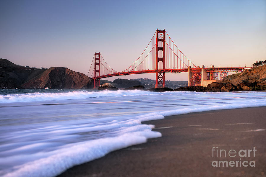 Sunset Photograph - Golden Gate by Roxie Crouch